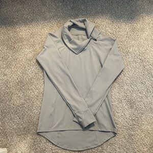Gray Cowl Neck Long Sleeve Top